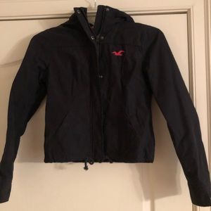 Navy Blue with Bright Pink Lining Hollister Coat